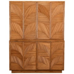 Mid-Century Modern Rattan 4-Door Cabinet, 1970s