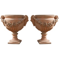Pair of Italian Neoclassical Style Terracotta Planters