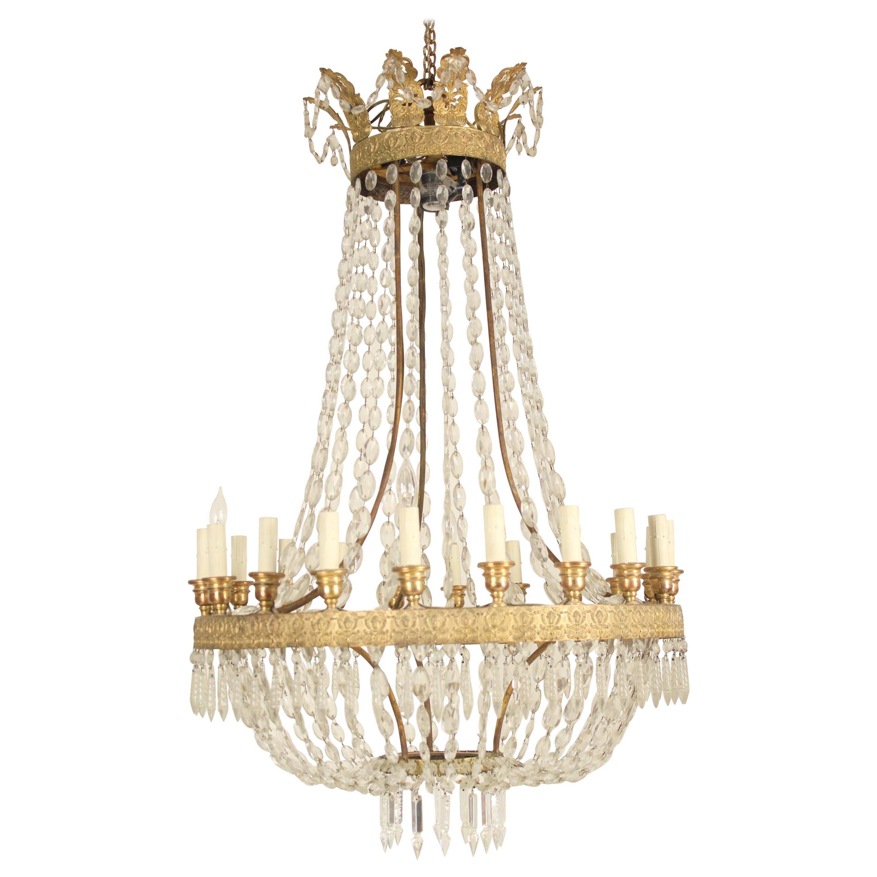 Neoclassical Style 20-Light Chandelier For Sale