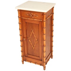 Faux Bamboo Marble-Top Occasional Cabinet