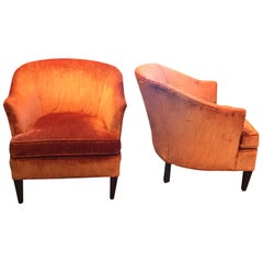 Pair of Mid-Century Modern Tub Back Club chairs