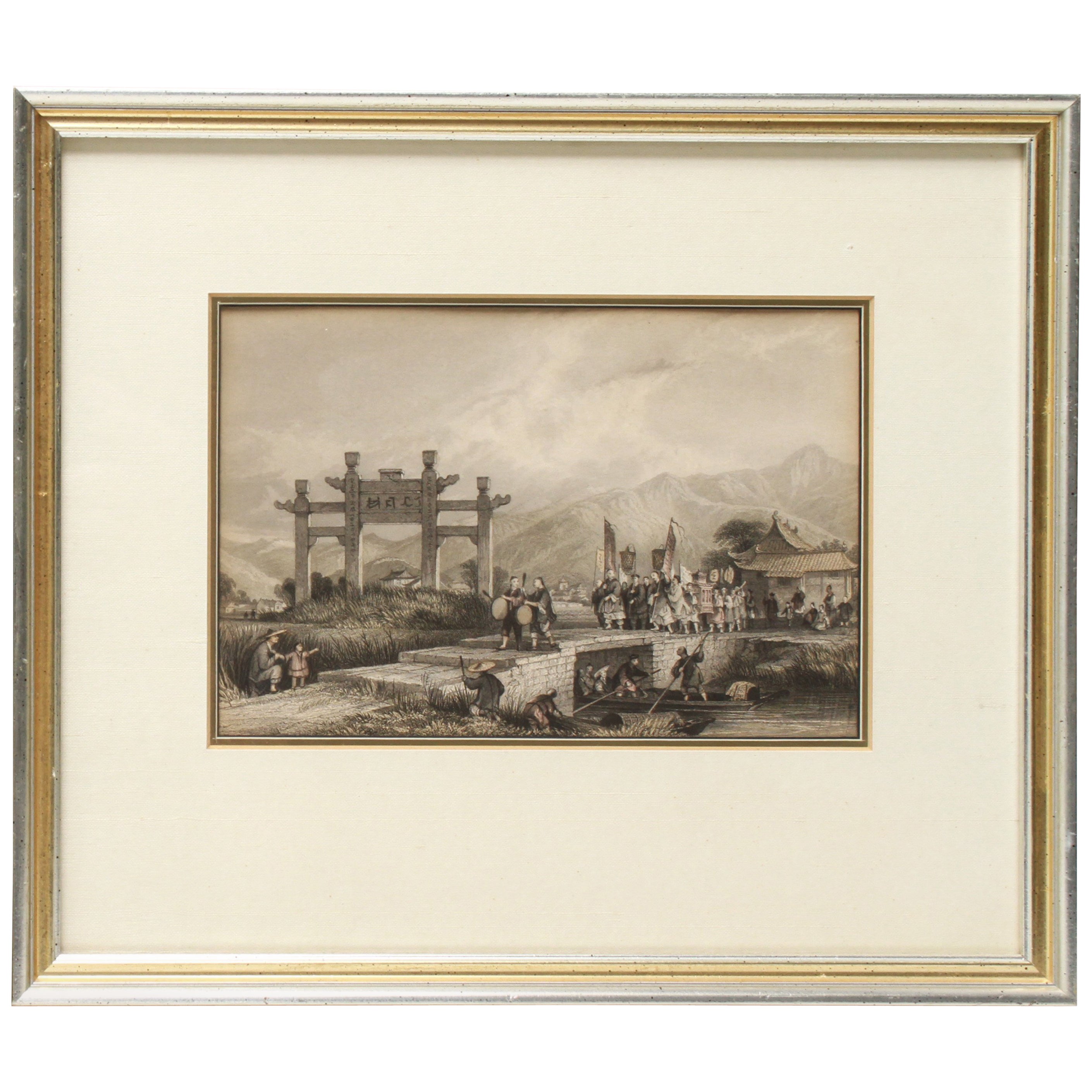 1840 Thomas Allom Steel Engraving "Quay of Louis XVIII" Bordeaux, France For Sale at 1stDibs