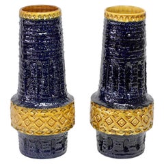 Pair of Mid-Century West German Bitossi Style Vases by Spara Pottery, circa 1970