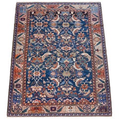 Hand-knotted Antique 1880s Wool Persian Farahan Sarasar Rug, 5' x 7'