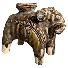 Thai Sawankholok Brown Glazed Elephant Vessel, Sukhothai, 14th Century