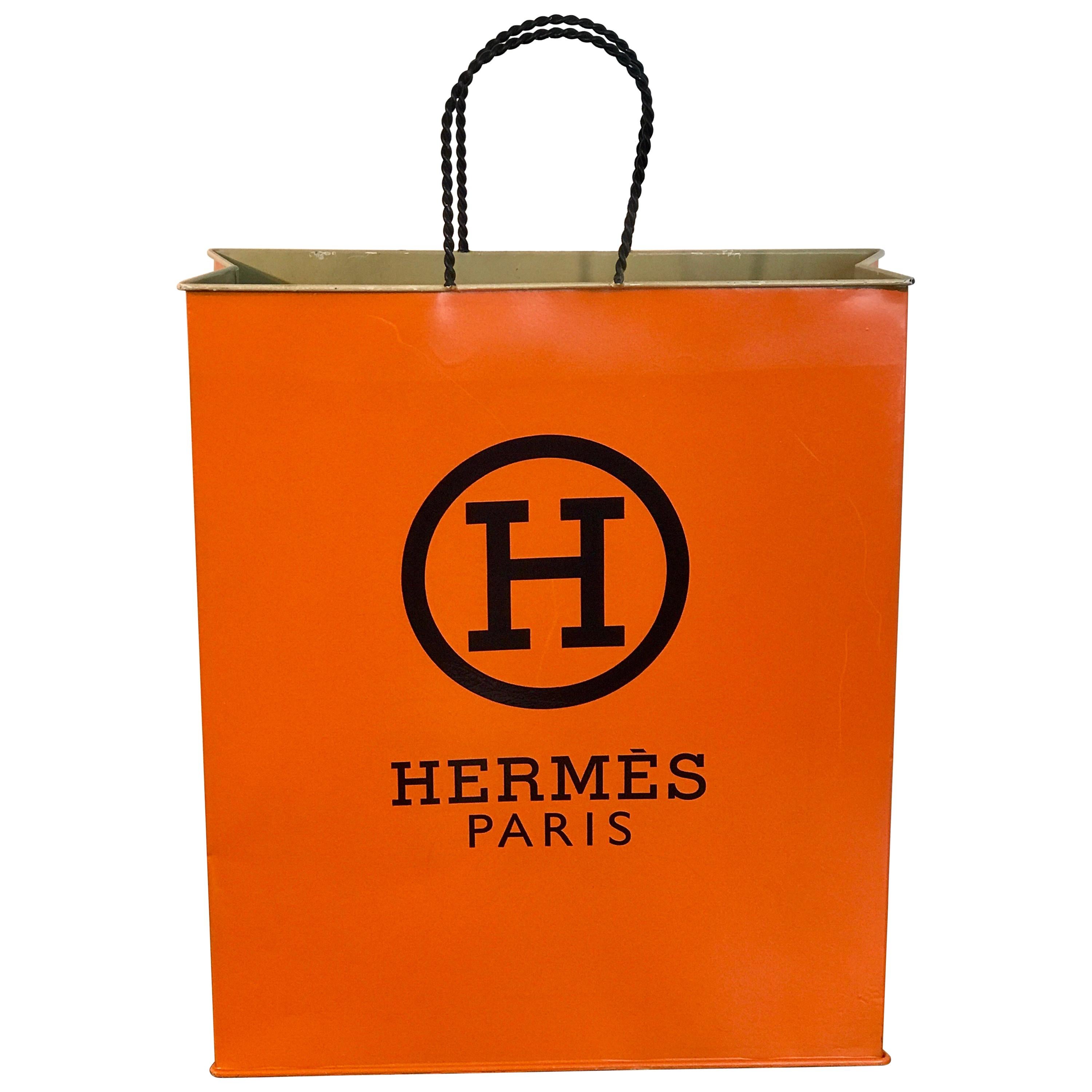 Hermès Display/Prop Tole Shopping Bag For Sale at 1stDibs