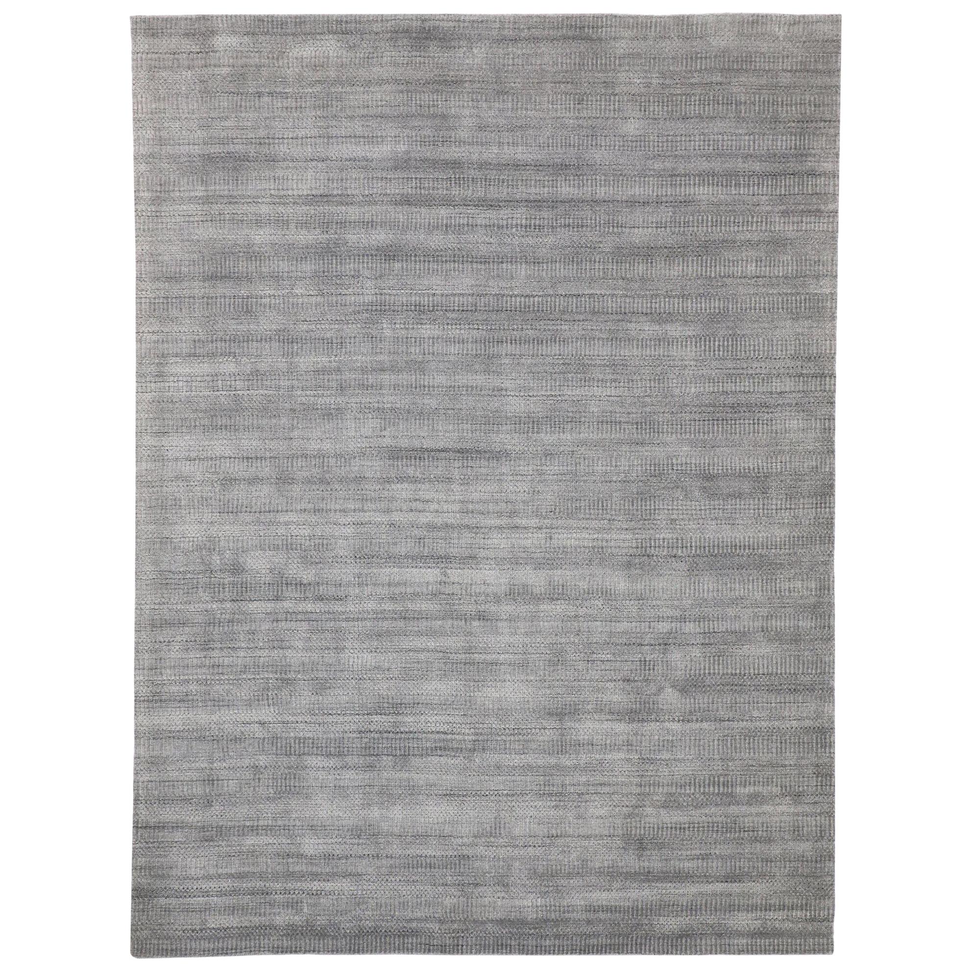 New Transitional Gray Area Rug with Modern Scandinavian Danish Style 