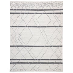 Nouveau tapis contemporain de style marocain gris moderne avec motif surélevé
