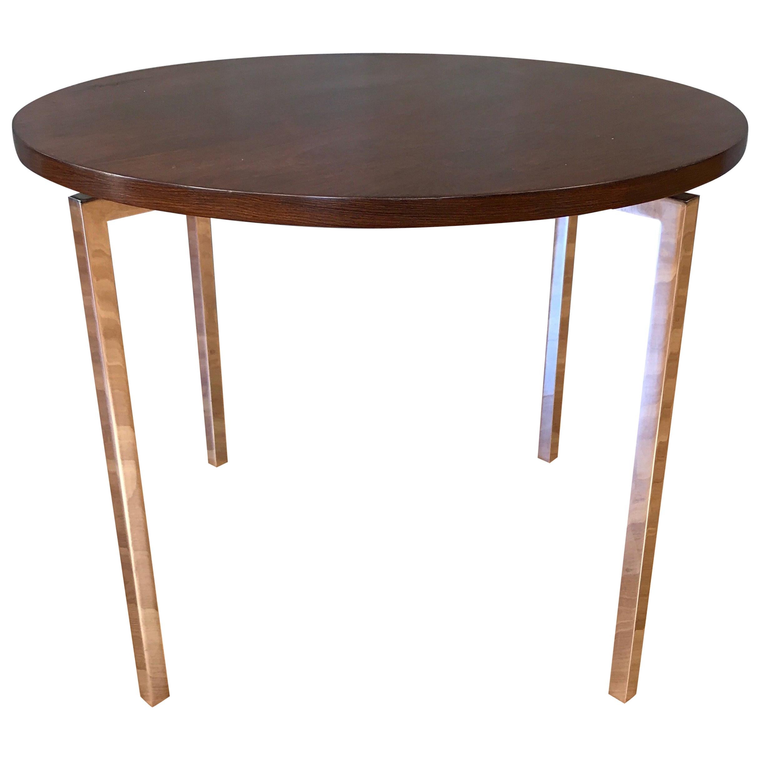 Florence Knoll for Knoll Associates Rosewood & Polished Nickel Round Side Table