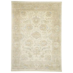 New Oushak Transitional Area Rug with Relaxed Elegant Southern Living Style