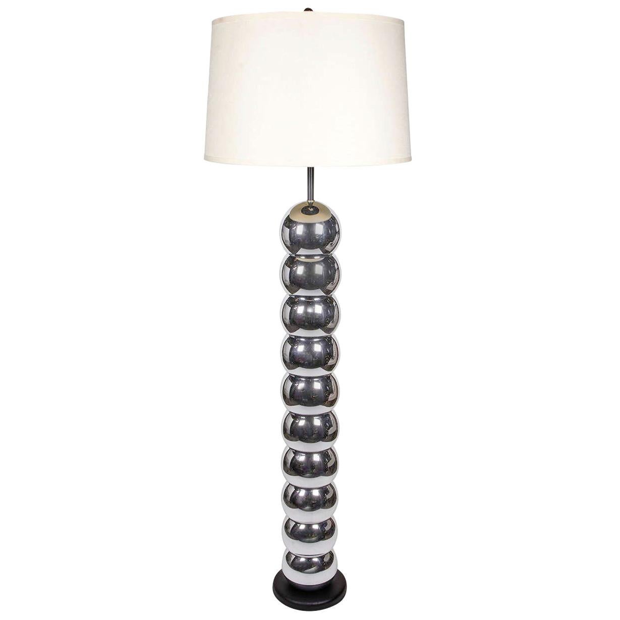 Mid-Century Modern Chrome Ball Floor Lamp by George Kovacs