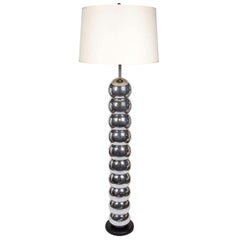 Vintage Mid-Century Modern Chrome Ball Floor Lamp by George Kovacs