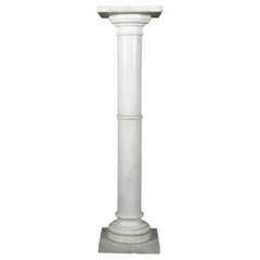 Antique Italian Marble Corinthian Column Sculpture Display Pedestal, circa 1890