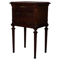 Antique French Louis XVI Style Marble Top Humidor Stand, circa 1900