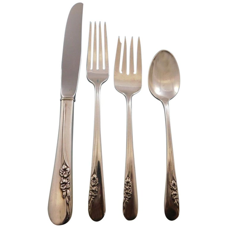 Blossom Time by International Sterling Silver Flatware Set 8 Service 58  Pieces For Sale at 1stDibs | international sterling blossom time
