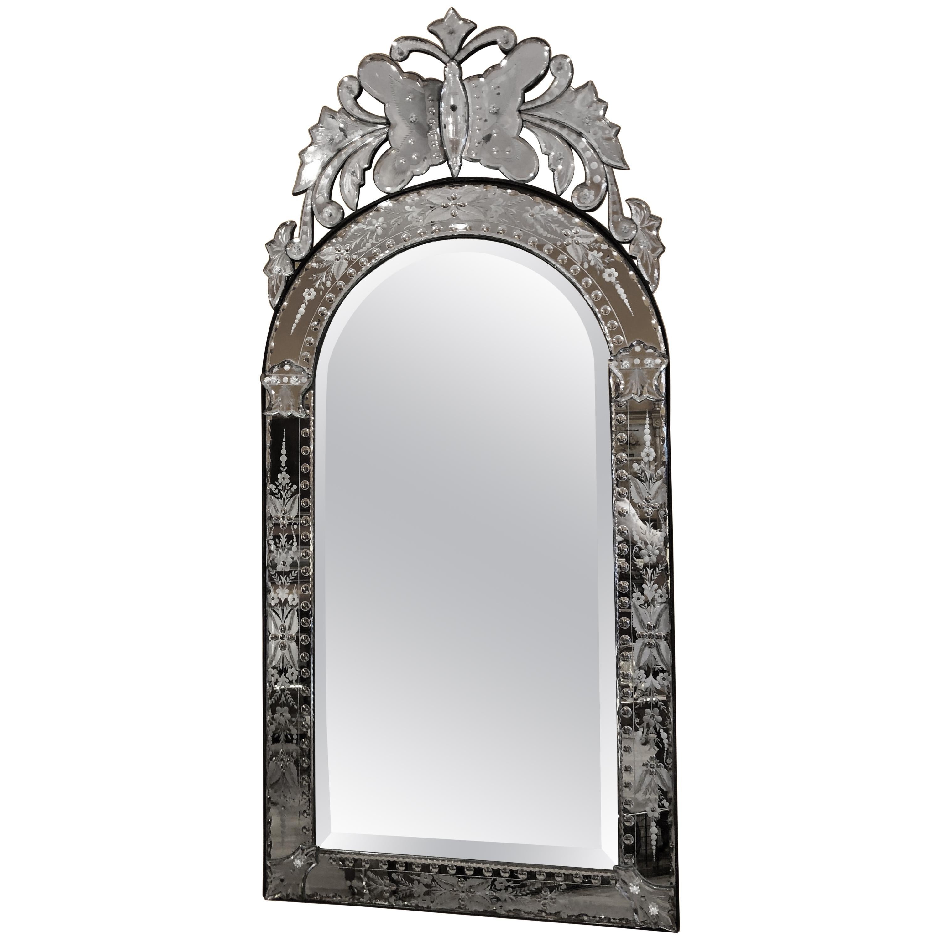 20th Century Venetian Mirror with Butterfly Motif