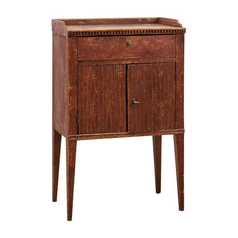 18th Century Swedish Gustavian Nightstand with Historic Paint at 1stDibs