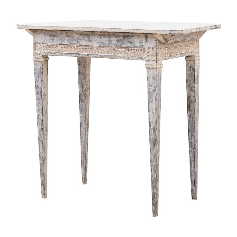 Swedish Gustavian Side Table in Oak with Wooden Decor
