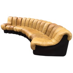 De Sede DS600 Cognacfarbenes Non Stop-Sofa aus Leder
