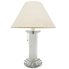 Lampe de bureau française Baccarat à colonne monumentale en cristal Hollywood Regency C20 