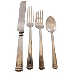 Pantheon by International Sterling Silver Flatware Set 8 Service 113 pcs L Mono