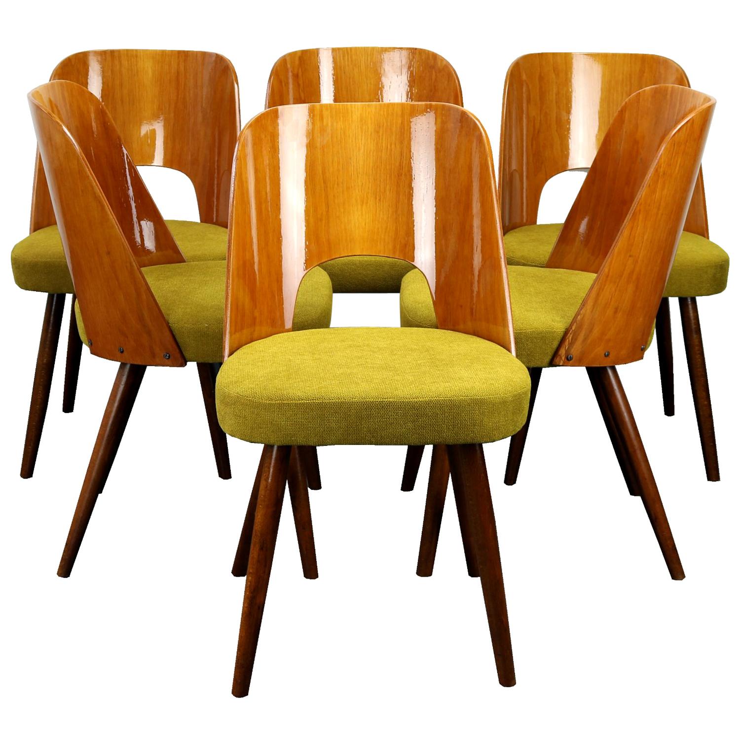 Set of Six Mid Century Dining Chairs by Oswald Haerdtl for Ton, 1950s