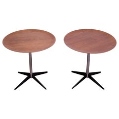 Pair of Vintage Walnut and Steel Tray Tables By George Nelson for Herman Miller