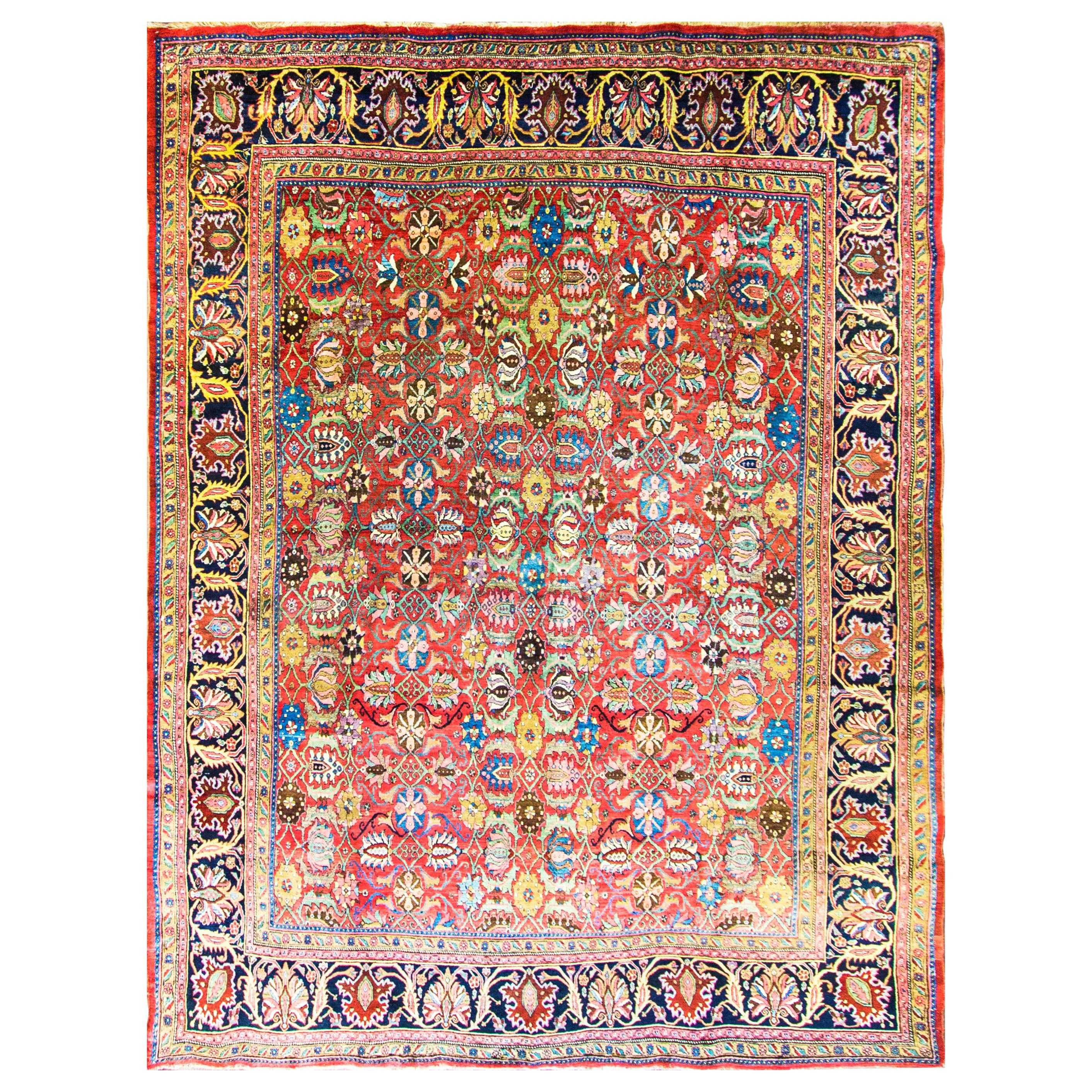 Antique Persian Bijar Halwai Carpet For Sale