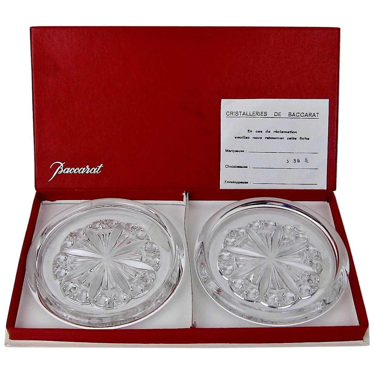 Baccarat Crystal Bottle Coaster Set for Champagne and Wine Magnums or Decanters