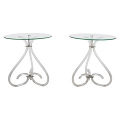 Pair of Vintage Lucite and Glass Side Tables in the Style of Dorothy Thorpe