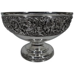 Compote ancienne Tiffany en argent sterling en motif olympien historique