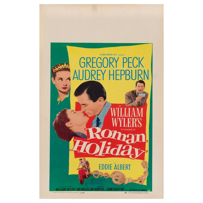 Audrey Hepburn "Roman Holiday" Original Vintage US Movie Poster, 1953 For Sale