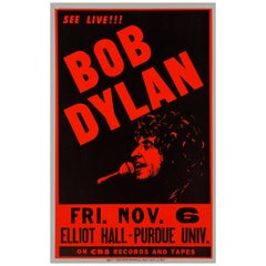 Bob Dylan Original Vintage Concert Poster, Lafayette, Indiana, 1981