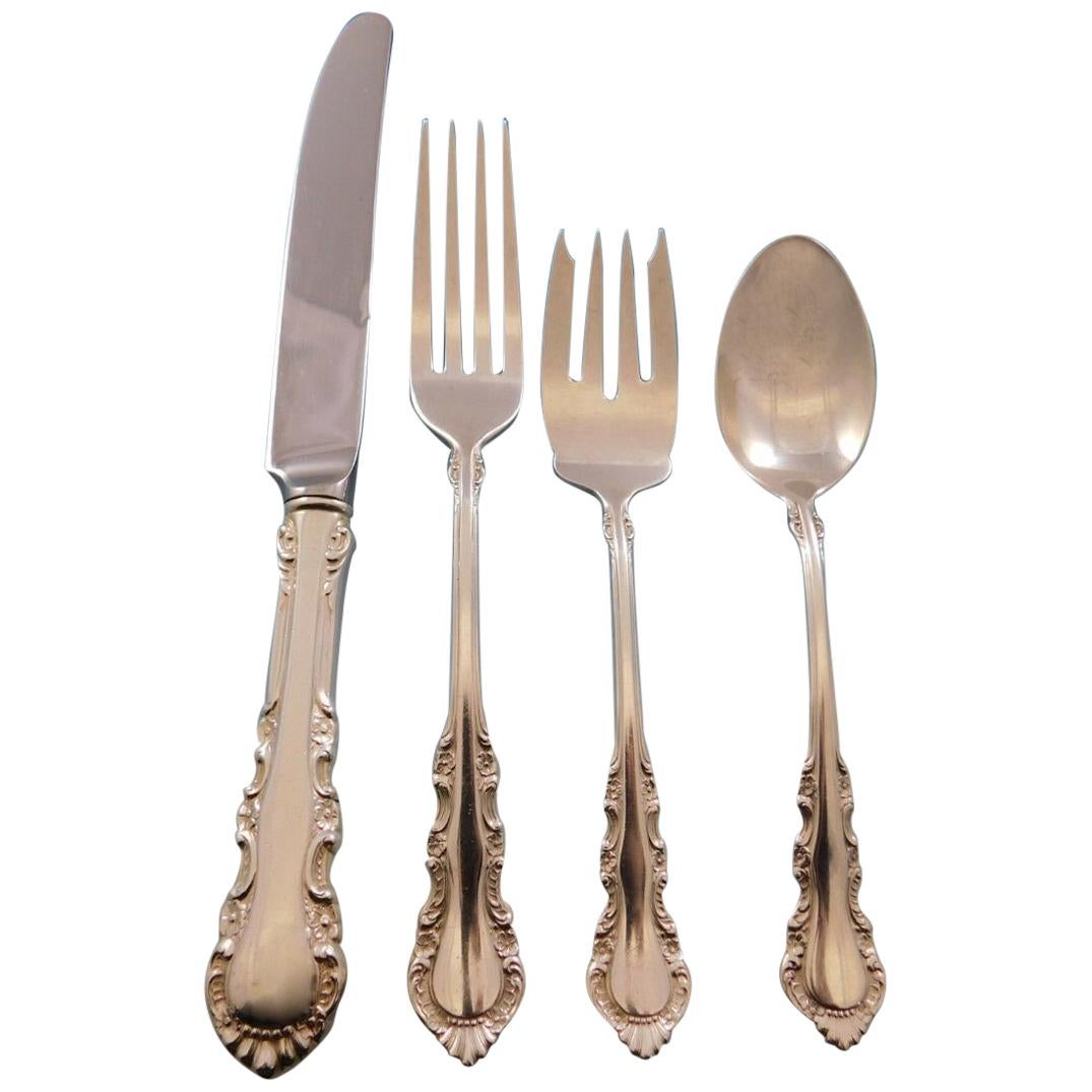 Georgian Rose by Reed & Barton Sterling Silver Flatware Service Set 54 Pieces For Sale