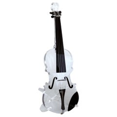 Custom Life-Size Lucite Violin Sculpture on Stand