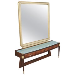 Vintage Mid-Century Modern Pier Luigi Colli Mirrored Console, Vanity, Italy, from Cantu