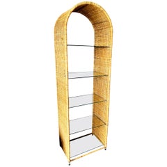 Vintage Wicker Bookshelf by Danny Ho Fong for Tropi-Cal