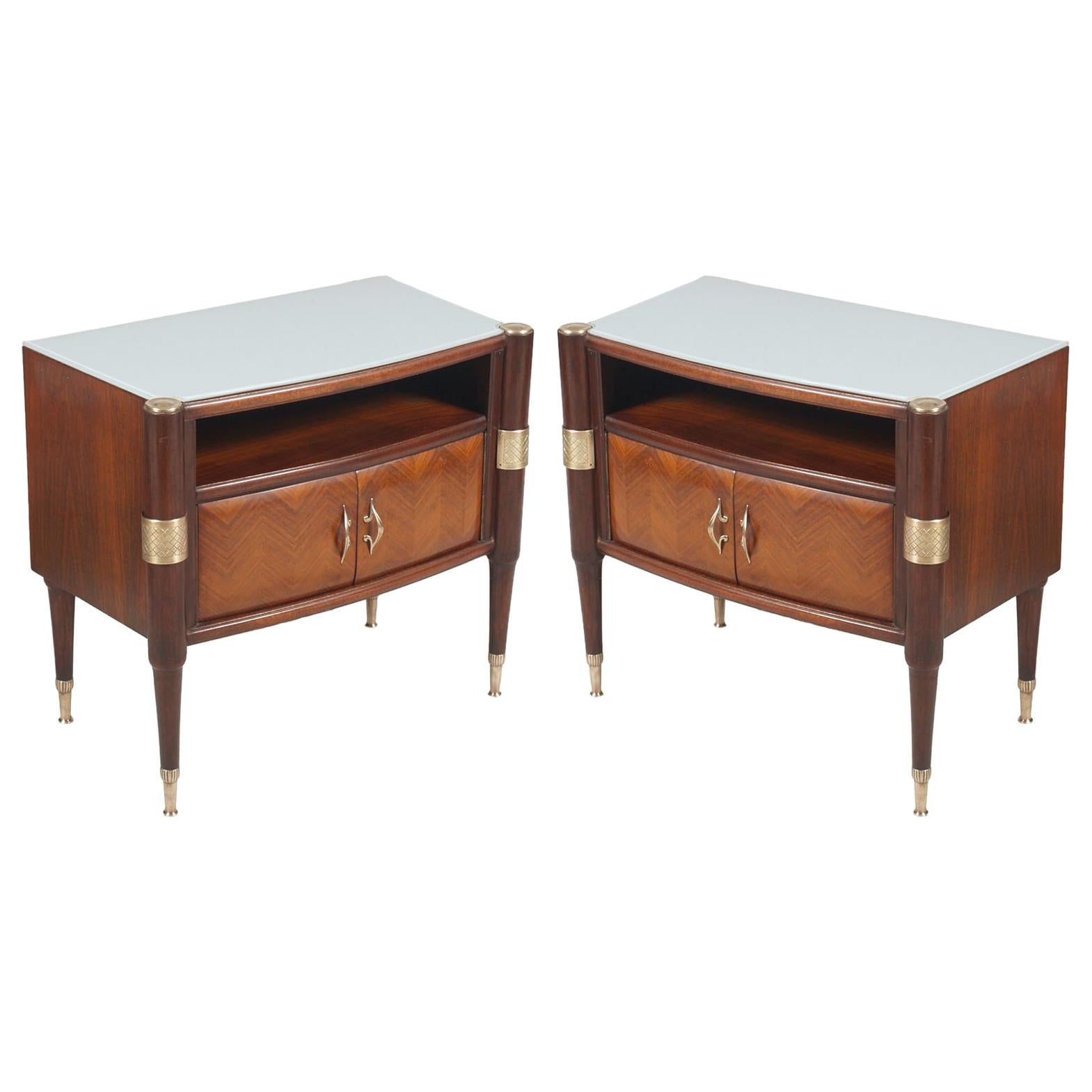 Mid-Century Modern Pair Pier Luigi Colli Nightstands, by Permanente Cantù, Italy For Sale