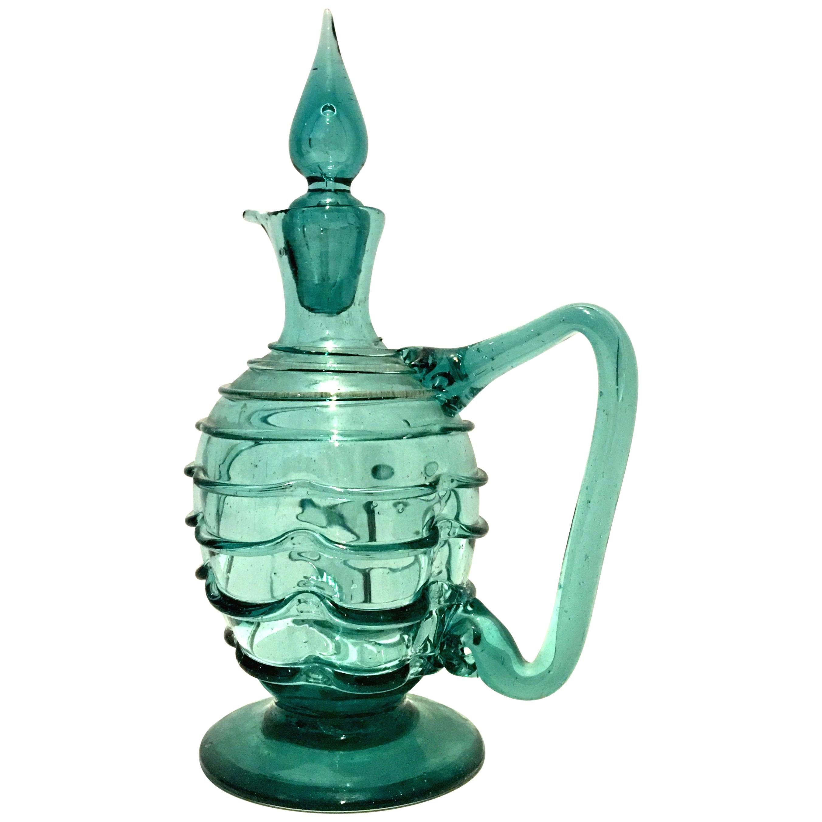 Mid-20th Century Modern Blown Glass "Genie" Footed Decanter Pitcher For Sale