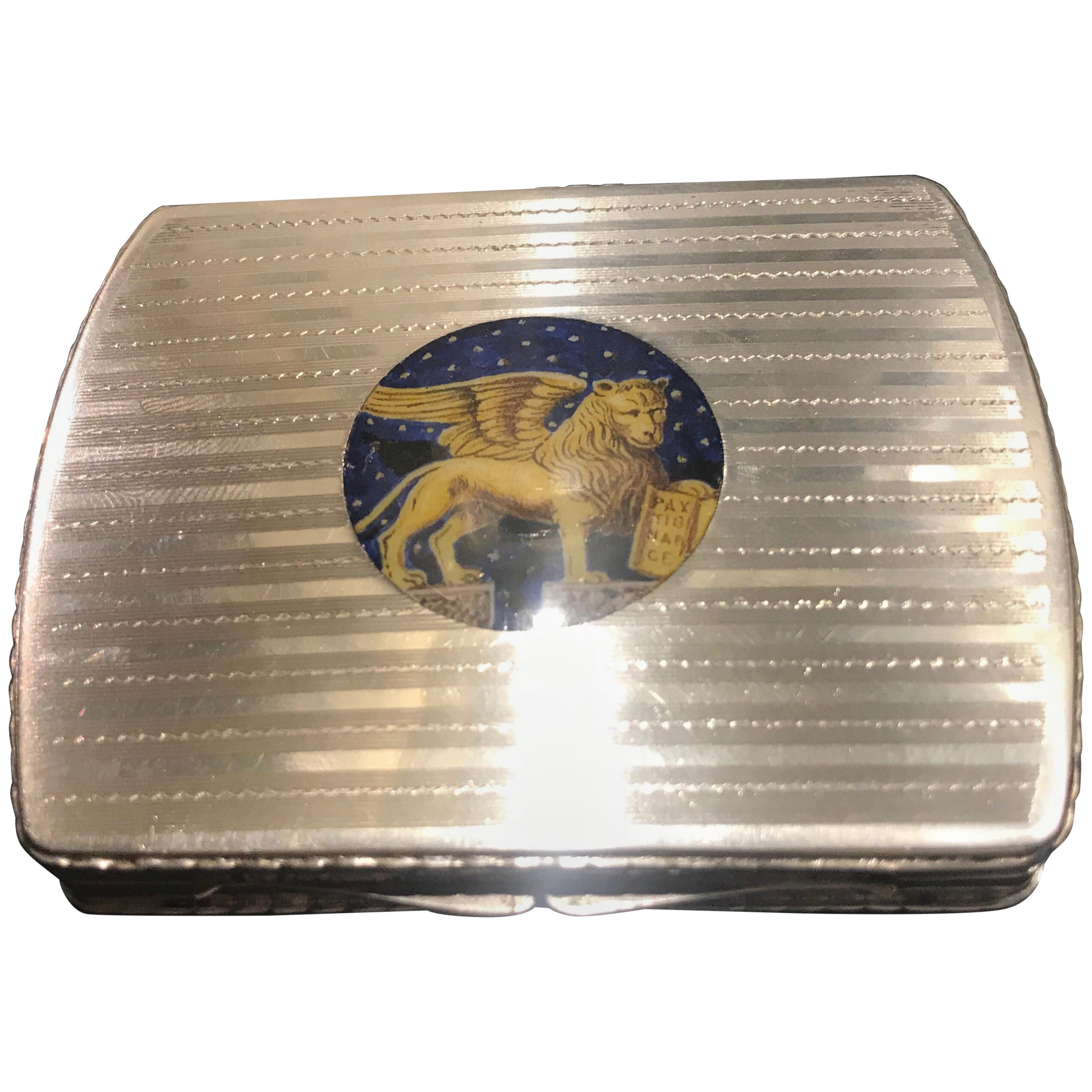 Continental Silver and Enamel Calling Card or Cigarette Case