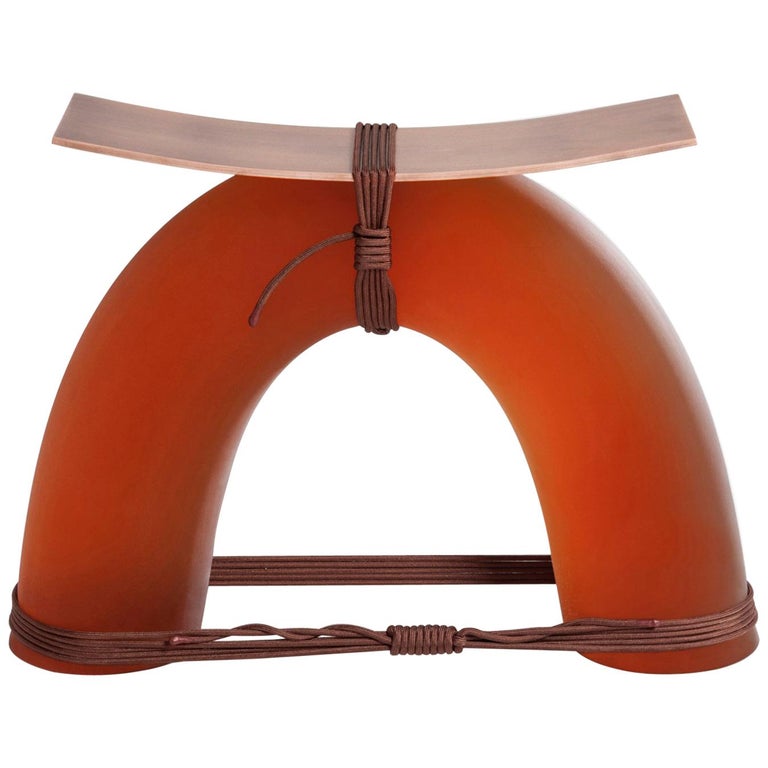 Equilibrium Stool in Copper by Guglielmo Poletti For Sale