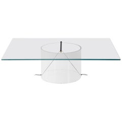 Equilibrium Low Table with Glass Top by Guglielmo Poletti