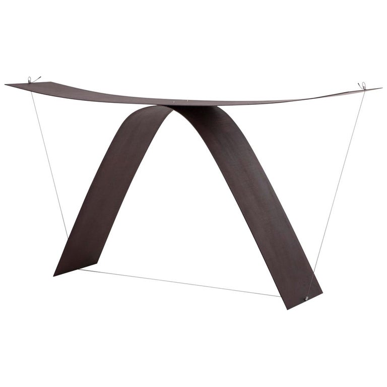 Equilibrium Console Table in Steel and Aluminum by Guglielmo Poletti For Sale