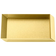 Ghidini 1961 Axonometry Small Rectangular Tray in Brass by Elisa Giovanni