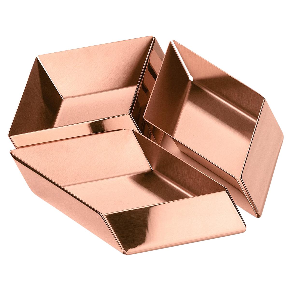 Ghidini 1961 Axonometry Small Cube Tray in Copper by Elisa Giovanni