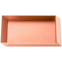 Ghidini 1961 Axonometry Small Rectangular Tray in Copper by Elisa Giovanni