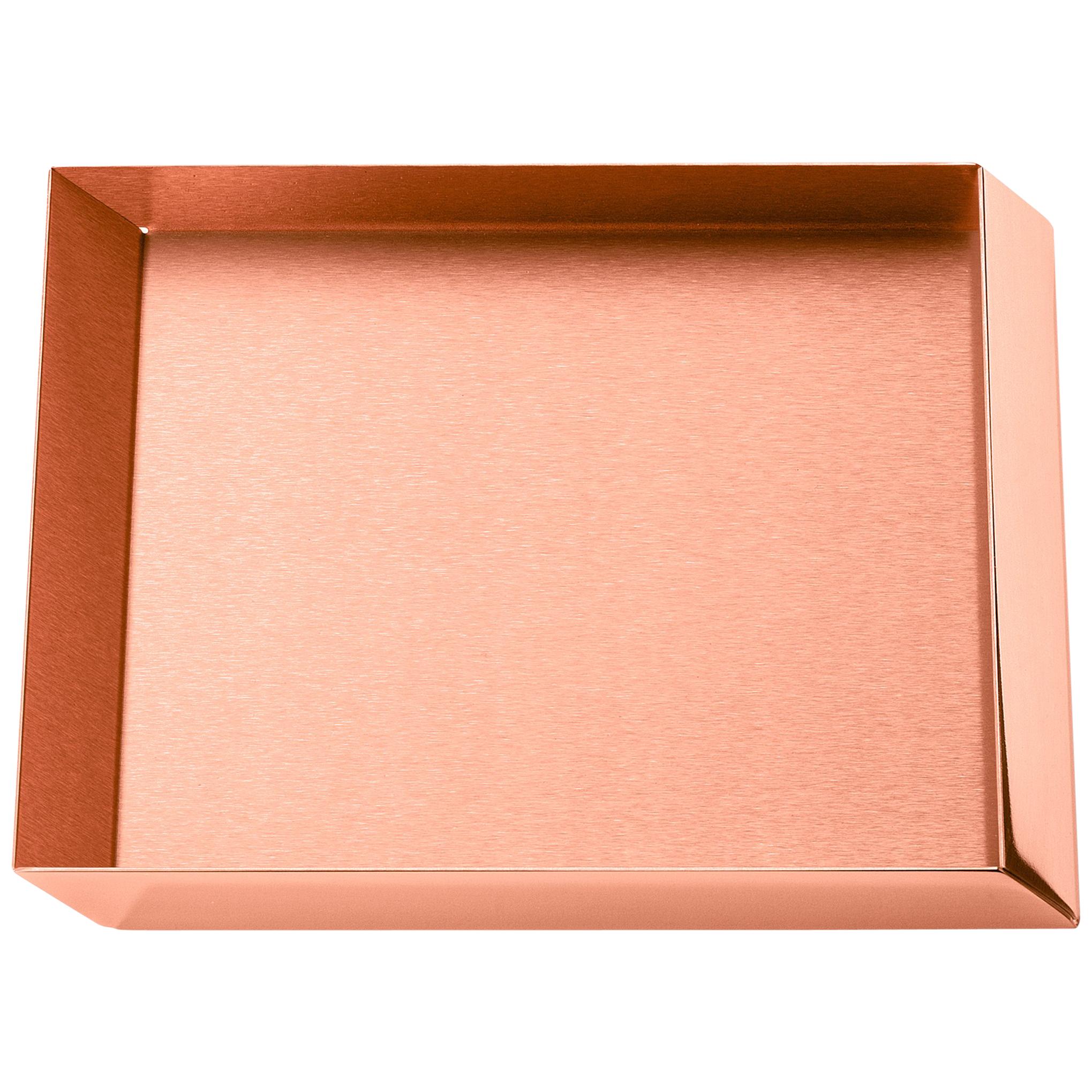 Ghidini 1961 Axonometry Small Squared Tray in Copper by Elisa Giovanni