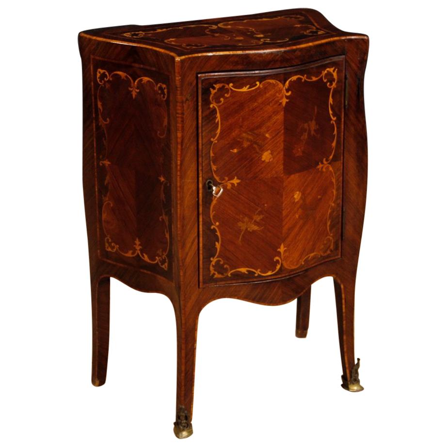 20th Century Inlaid Rosewood, Walnut, Maple, Palisander Italian Side Table, 1950