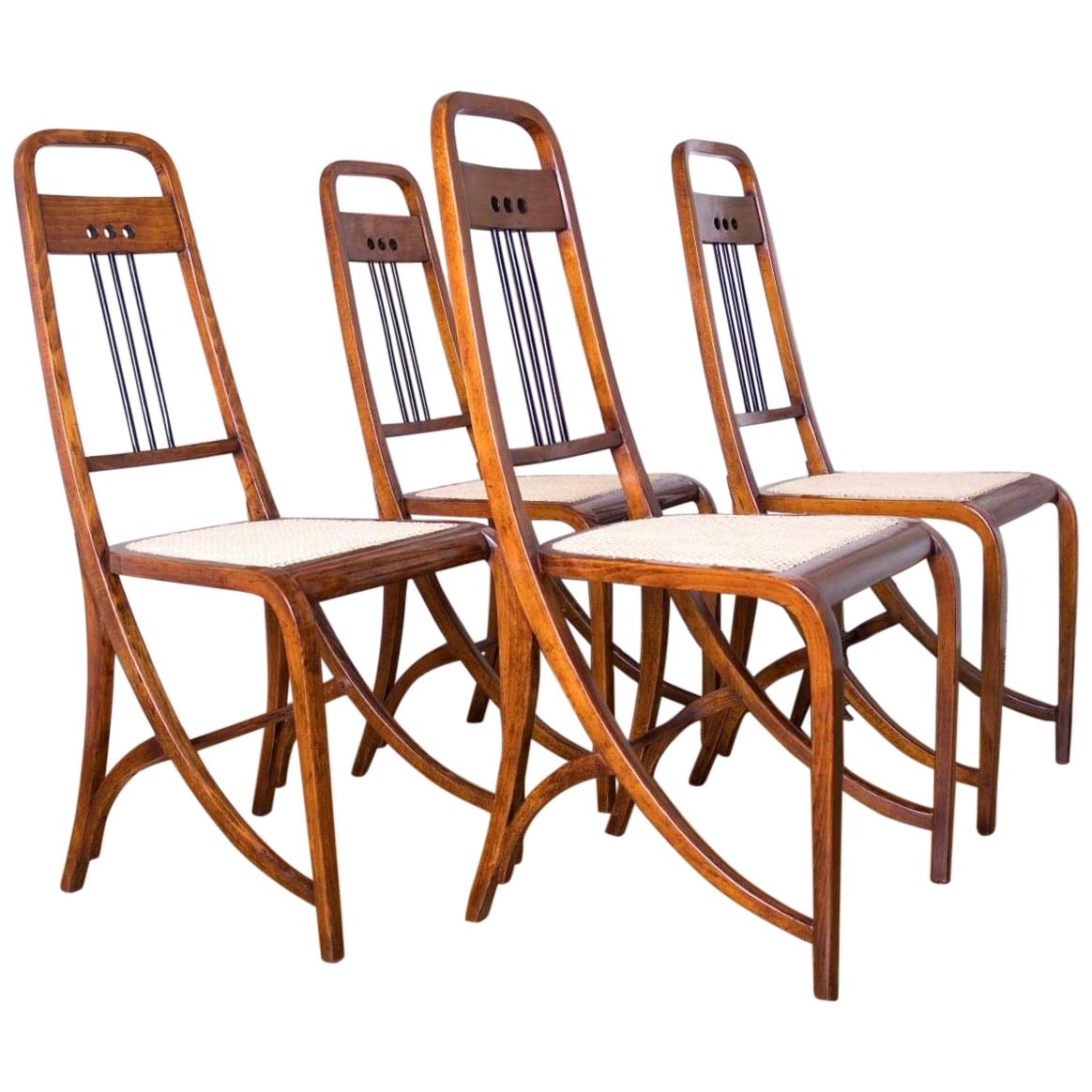 Wien Thonet Art Nouveau Chairs No.511 Designed by Josef Hofmann For Sale