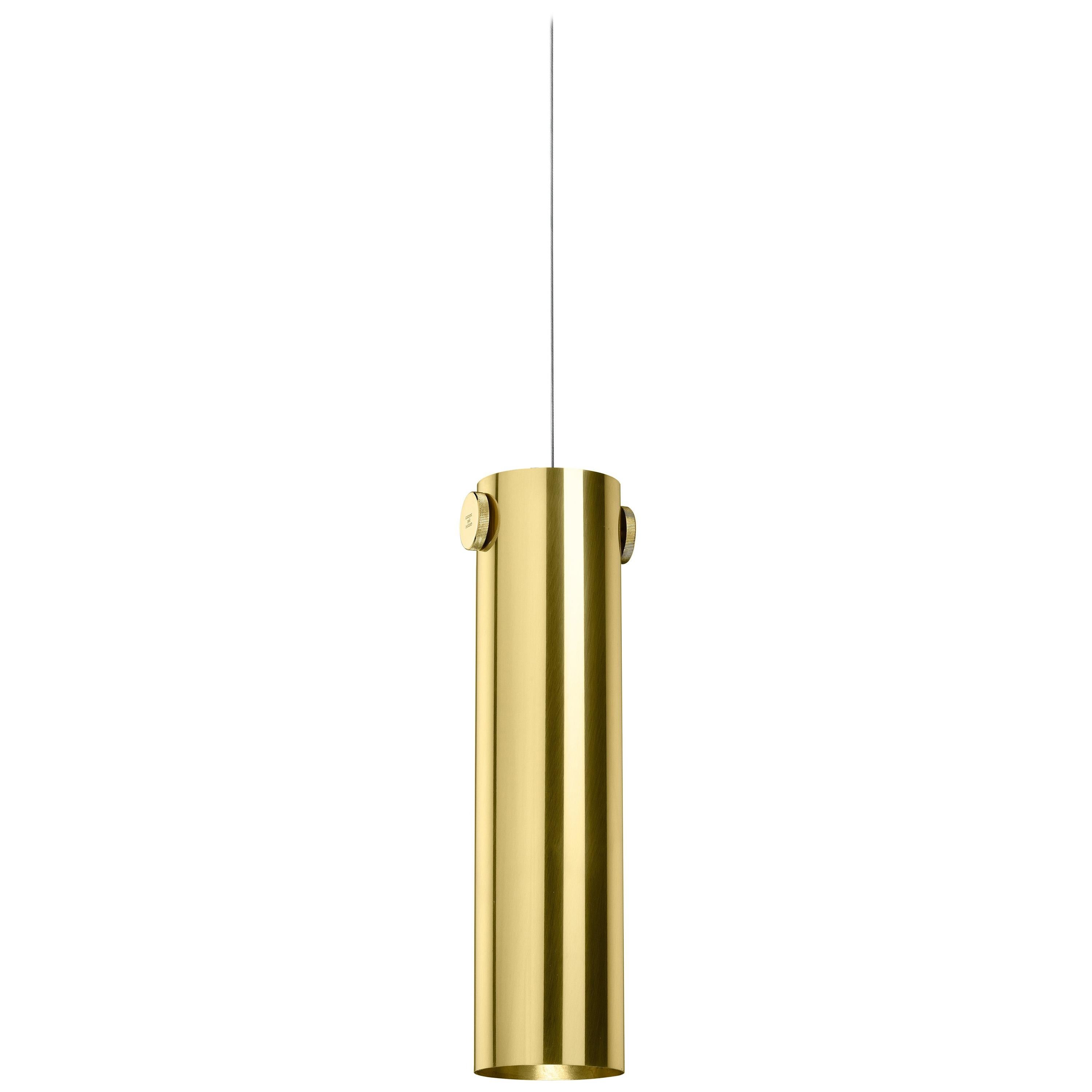 Ghidini 1961 Indi Cylinder Pendant in Brass by Richard Hutten For Sale